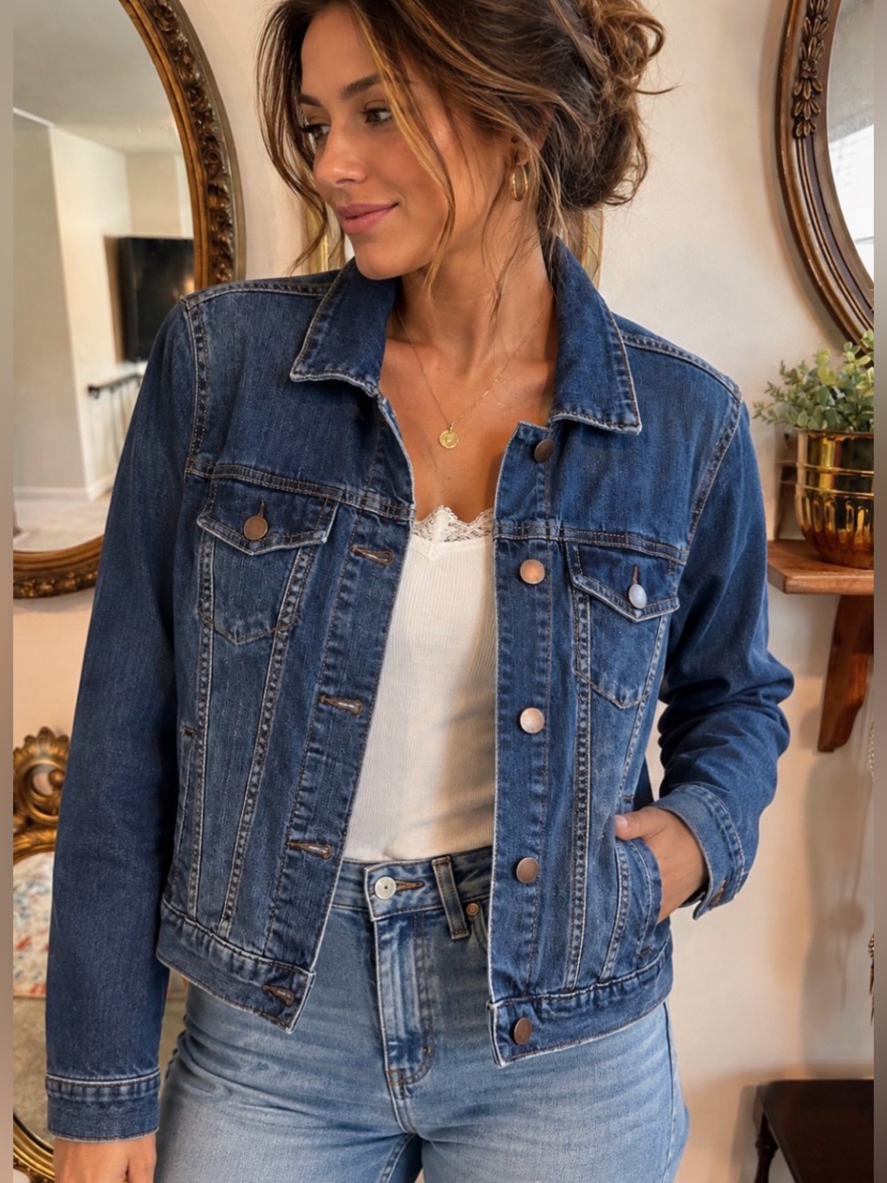 A.N.A Denim Trucker Jacket. Size Small